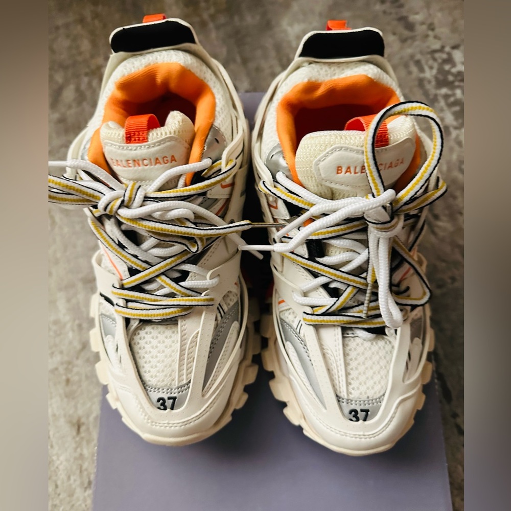 - BALENCIAGA 
Track logo-detailed mesh and rubber sneakers size 7 one tim…